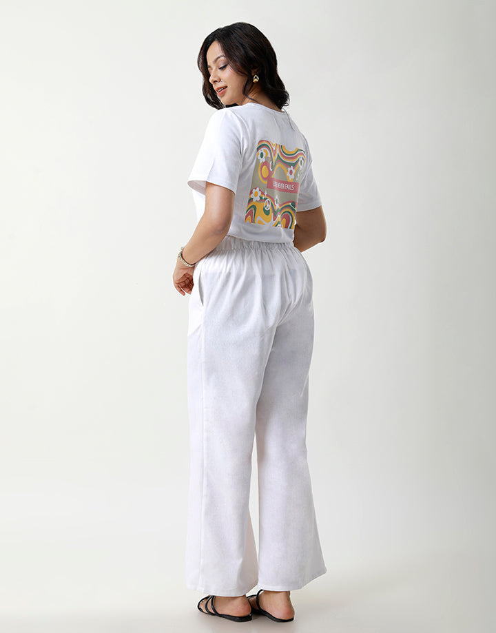 Linen White Pant with Side Pockets