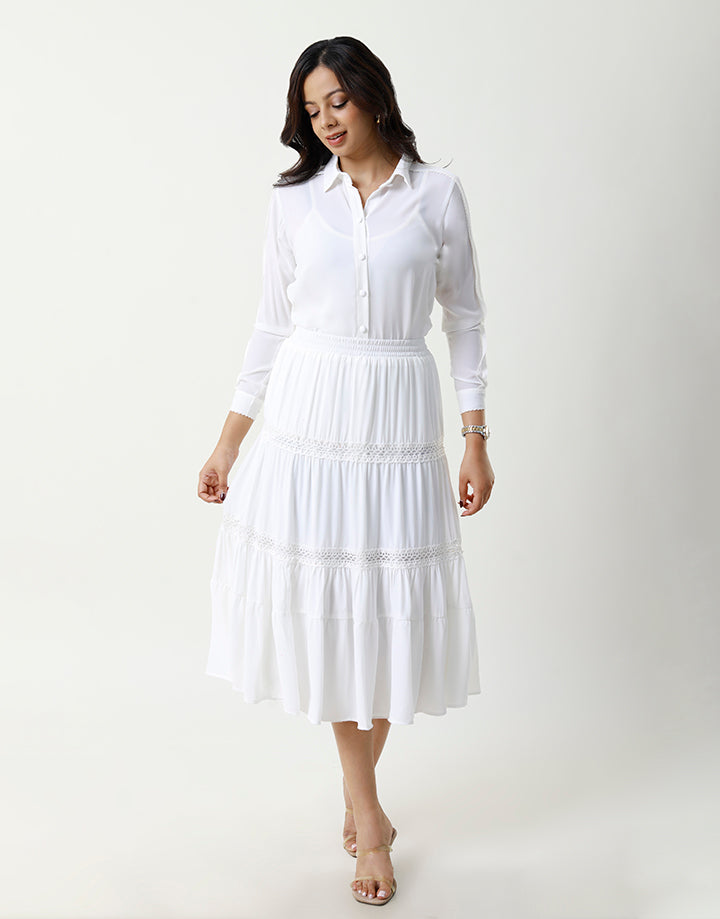 Tiered Floral Ladder Skirt