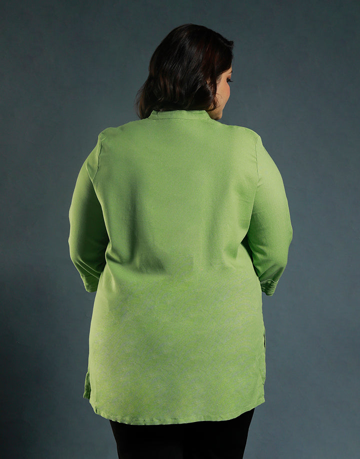 Chinese Collar Kurta with Pintuck