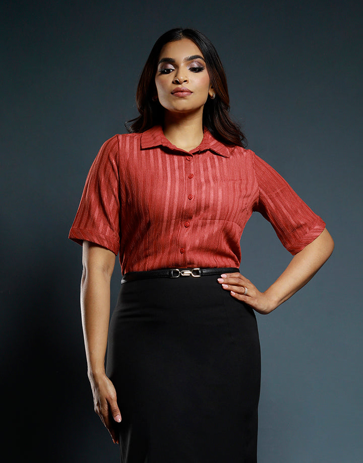 Elbow Length Sleeve Shirt Blouse