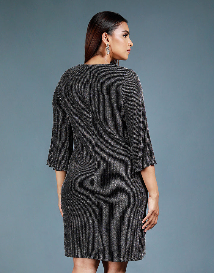 V-Neck Dress with Open Sleeve