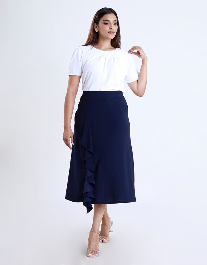 Short Sleeve Top with Back Keyhole Opening
