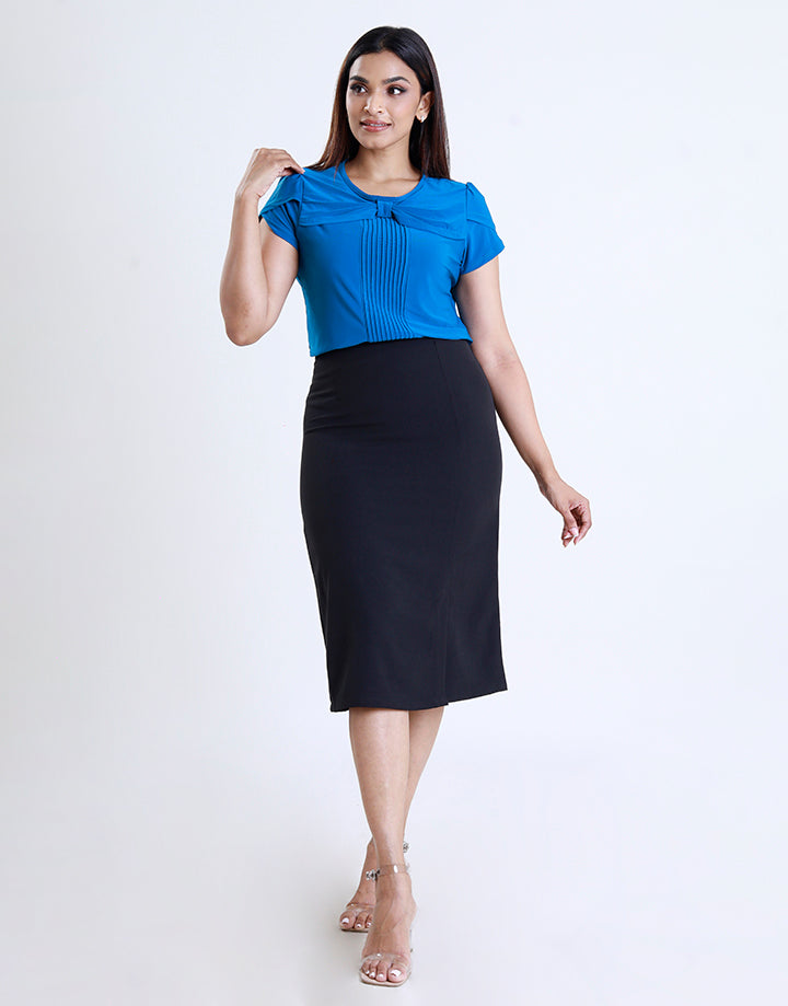 Petal Sleeve Top With Pintuck Detail