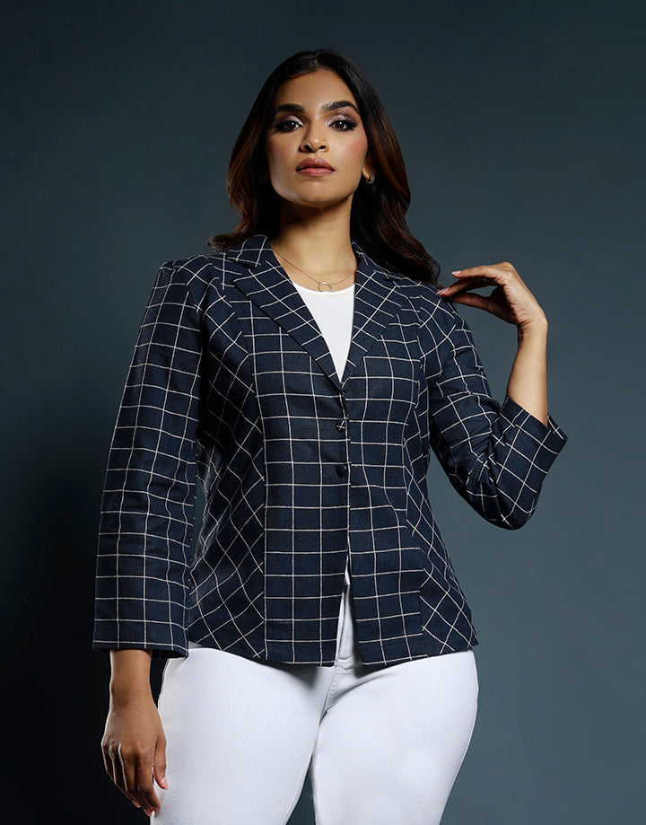 3/4 Sleeves Notch Collared Blazer