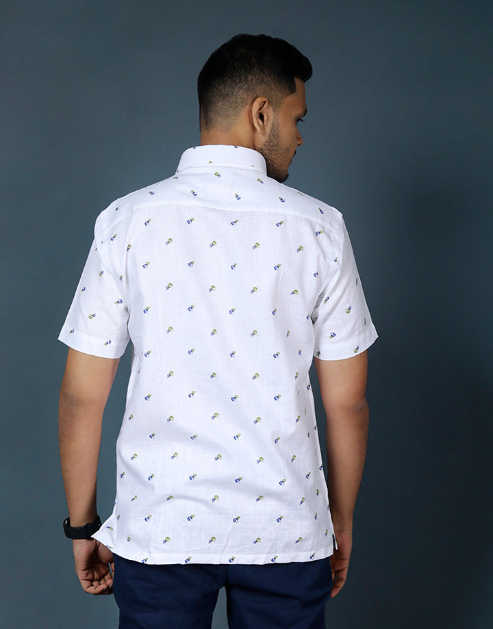 PERRI ALLEN Linen Leaf Printed Shirt