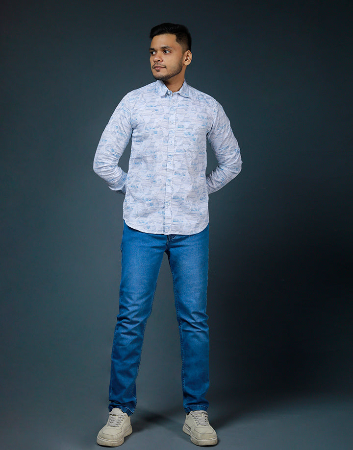 Printed Long Sleeves Men's Shirt