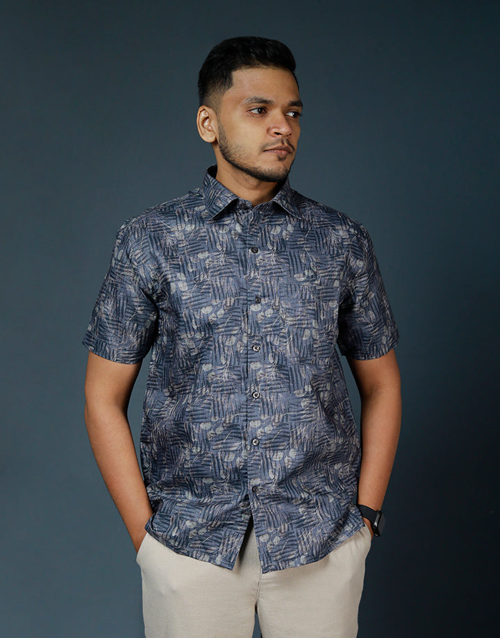 DENZO Premium Abstract Printed Short Sleeve Shirt