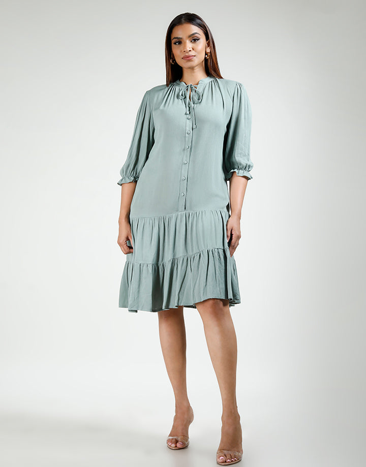 Puff Sleeve Tiered Dress