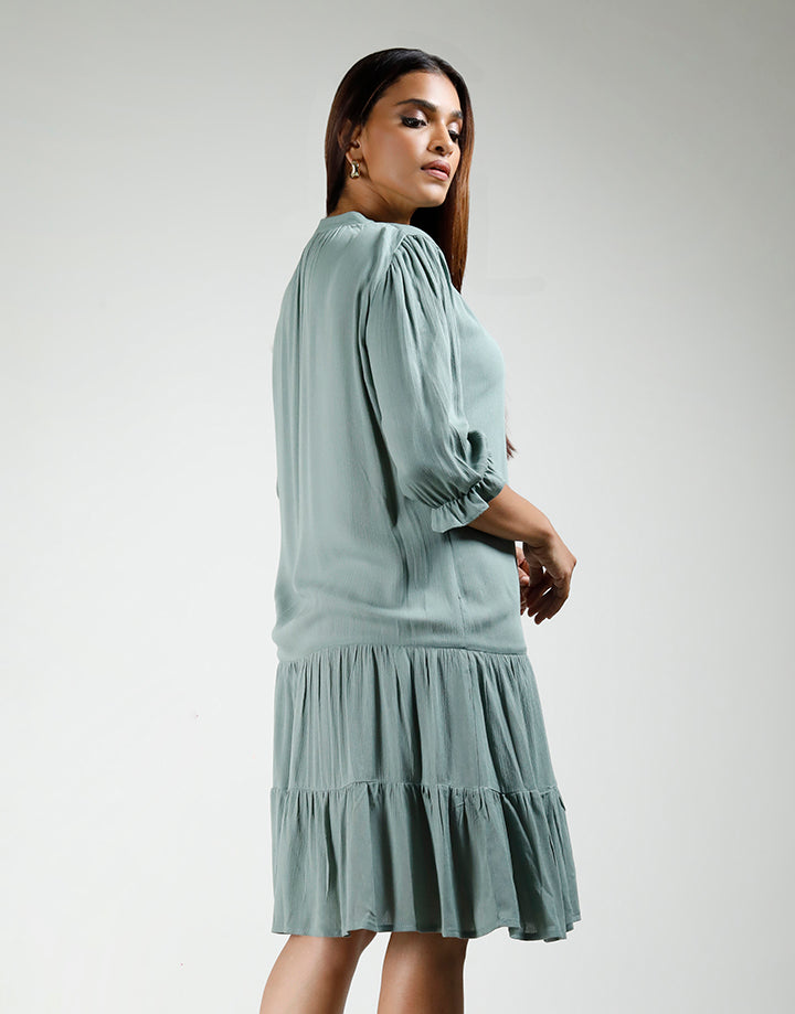 Puff Sleeve Tiered Dress