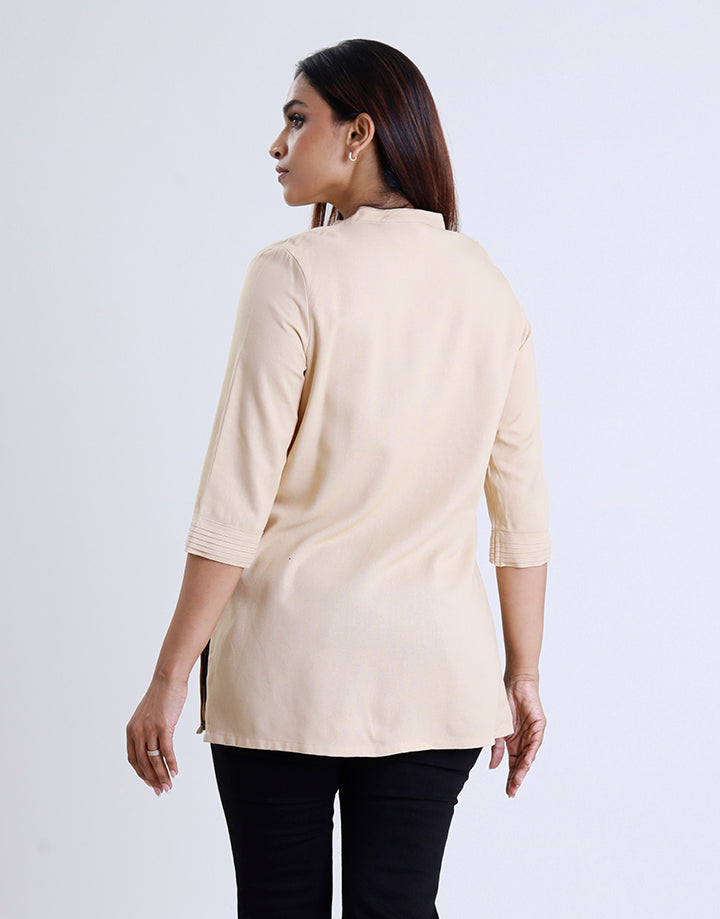 Chinese Collar Kurta with Pintuck