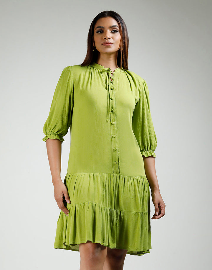 Puff Sleeve Tiered Dress