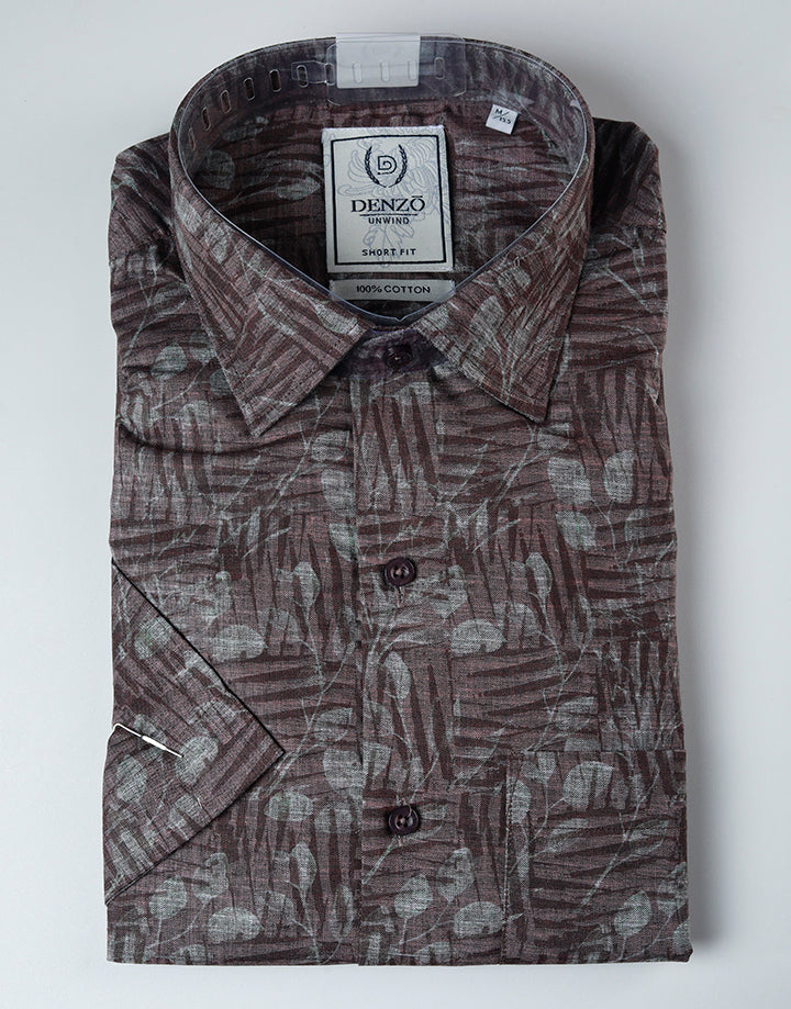 DENZO Premium Abstract Printed Short Sleeve Shirt