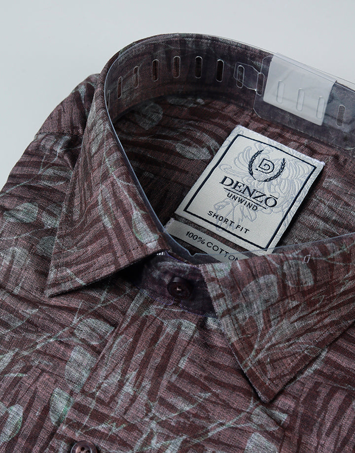DENZO Premium Abstract Printed Short Sleeve Shirt
