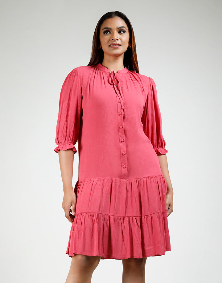 Puff Sleeve Tiered Dress