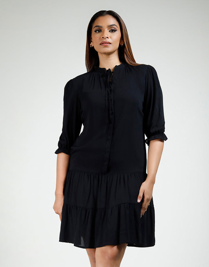 Puff Sleeve Tiered Dress