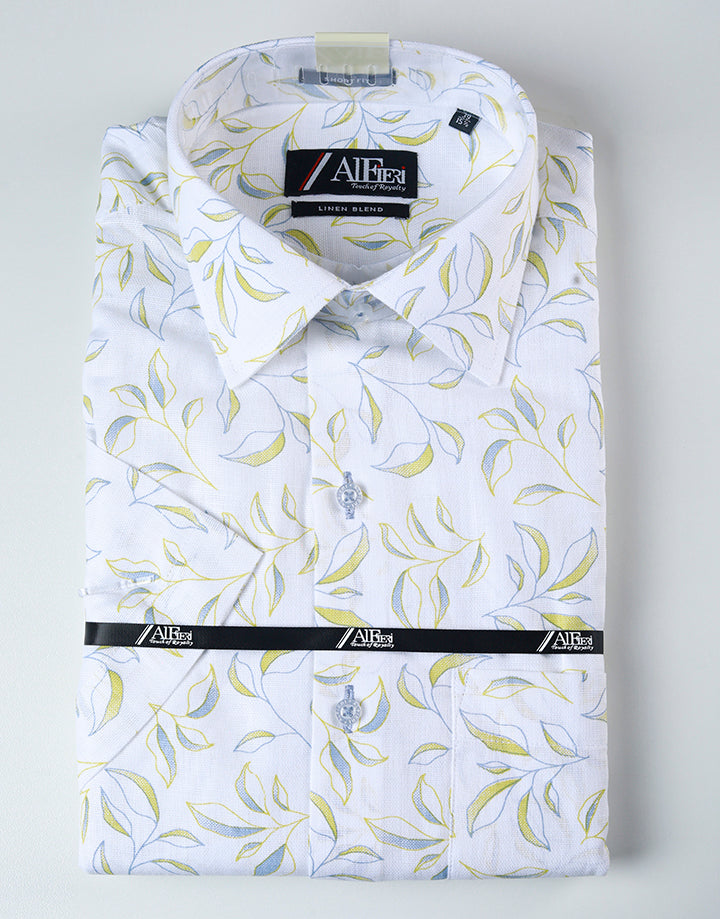 PERRI ALLEN Linen Leaf Printed Shirt