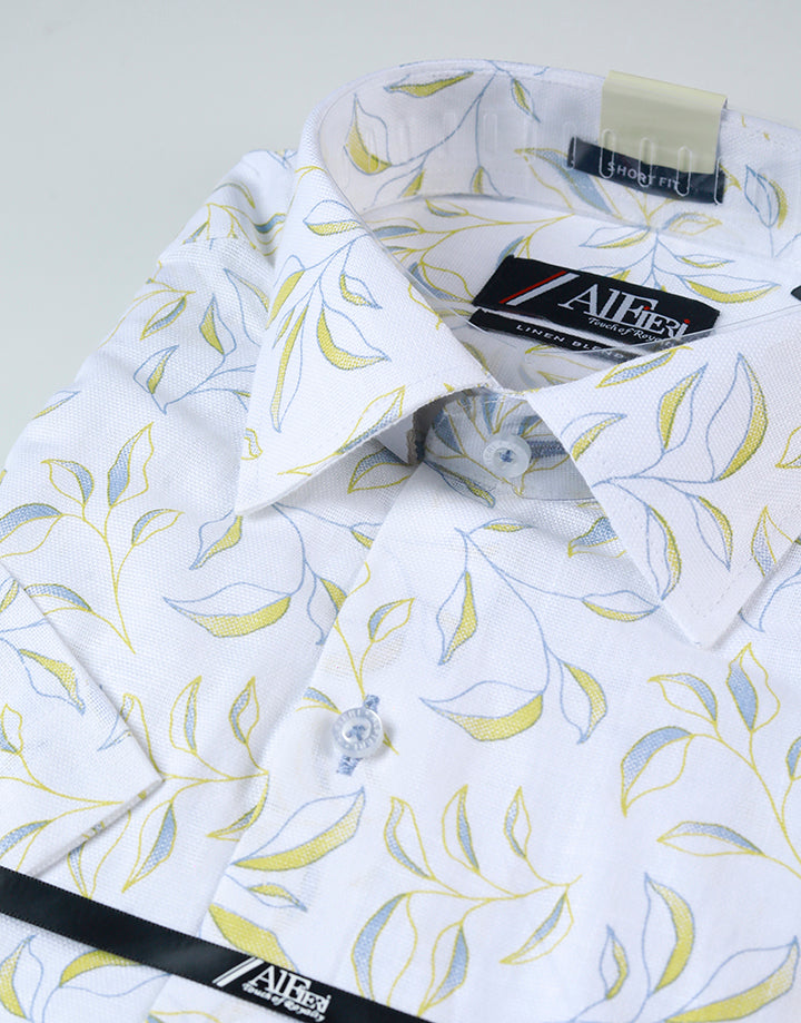 PERRI ALLEN Linen Leaf Printed Shirt