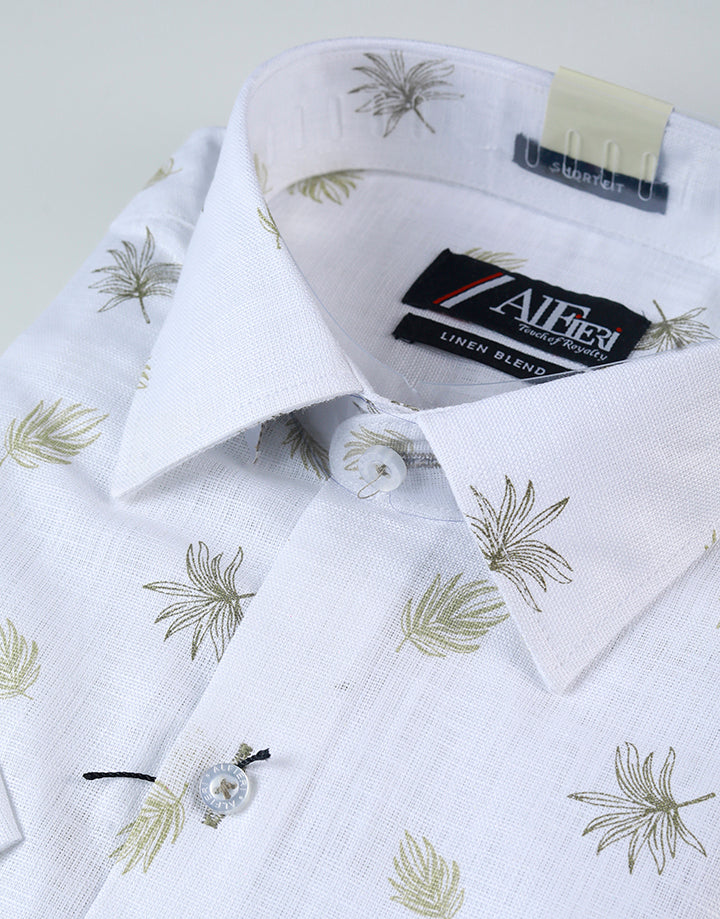 PERRI ALLEN Linen Leaf Printed Shirt