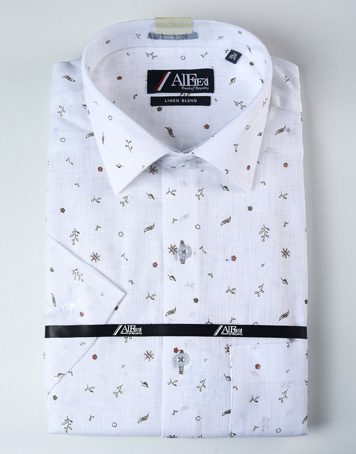 PERRI ALLEN Linen Leaf Printed Shirt