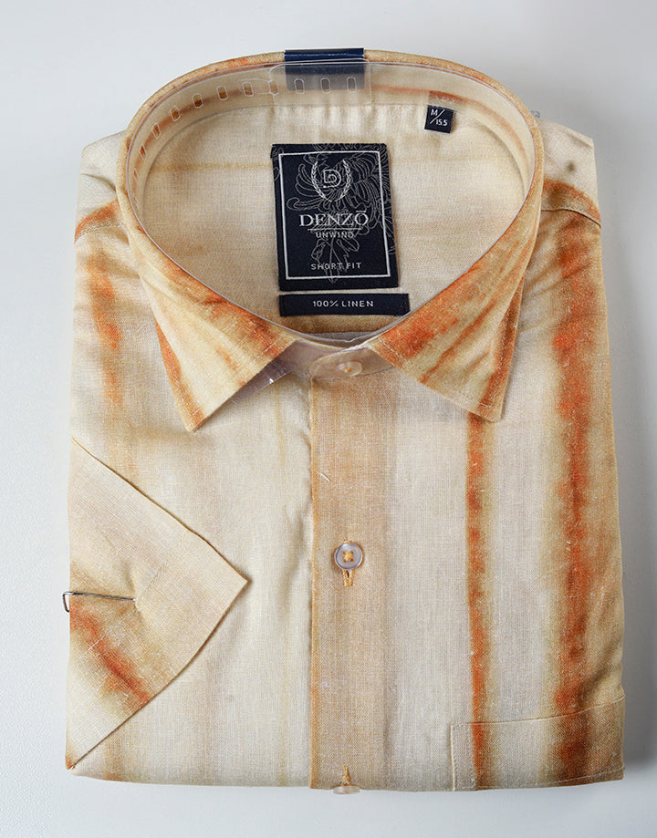 DENZO Premium Short Fit 100% Linen Shirt