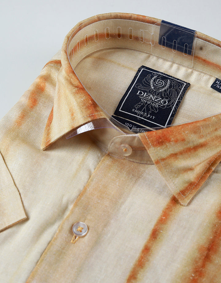DENZO Premium Short Fit 100% Linen Shirt