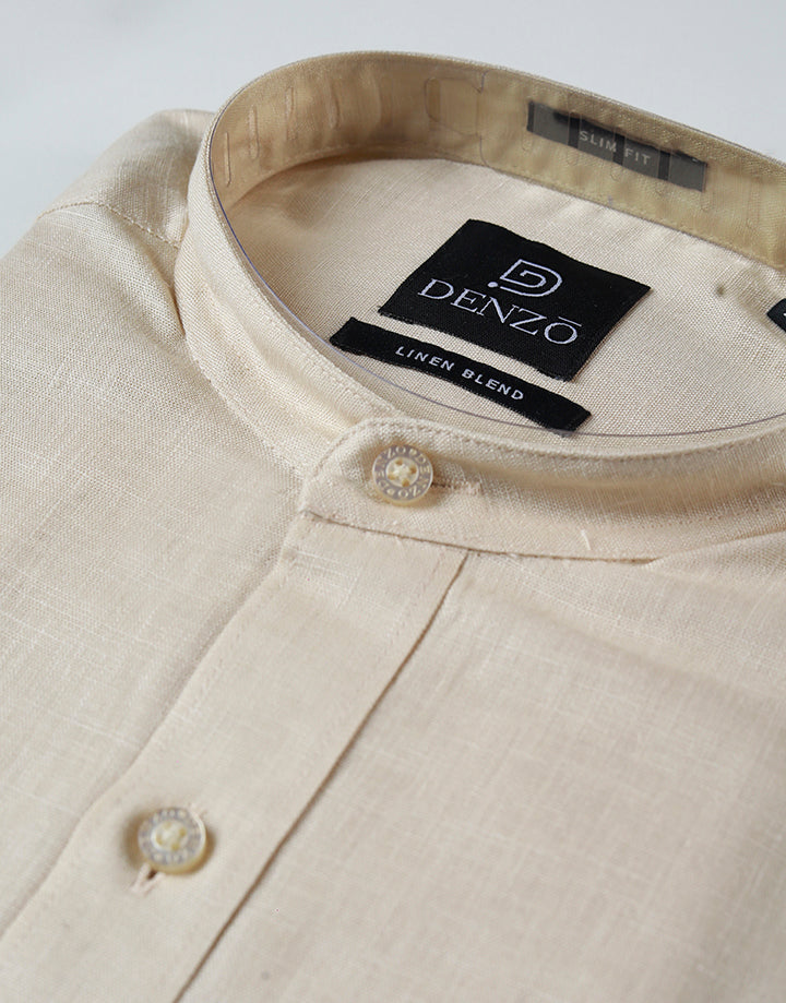 DENZO Solid Chinese Collar Shirt