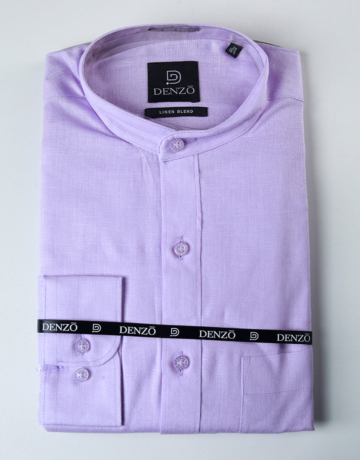 DENZO Solid Chinese Collar Shirt
