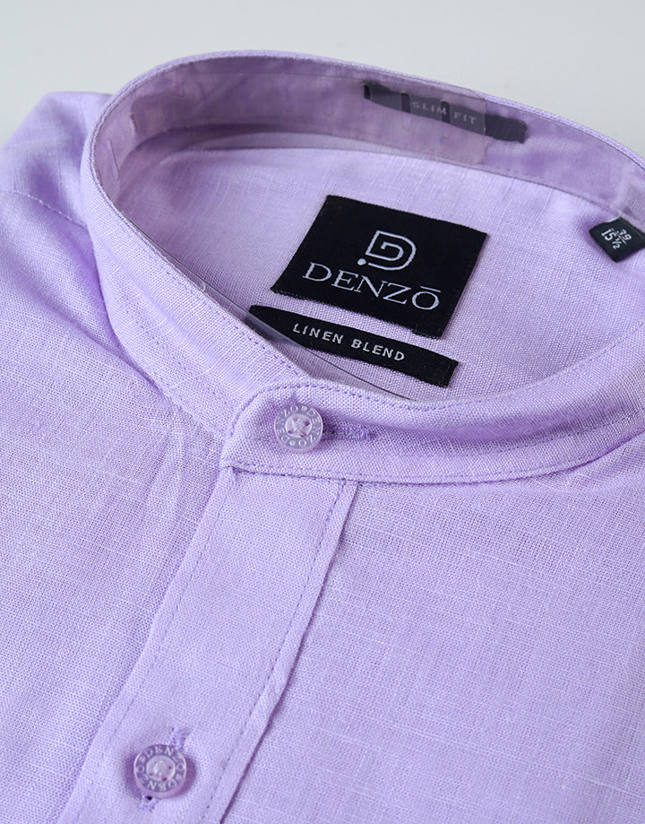 DENZO Solid Chinese Collar Shirt