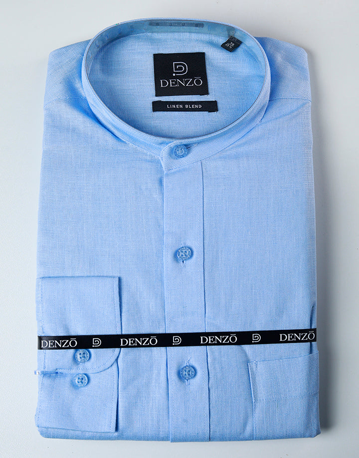 DENZO Solid Chinese Collar Shirt