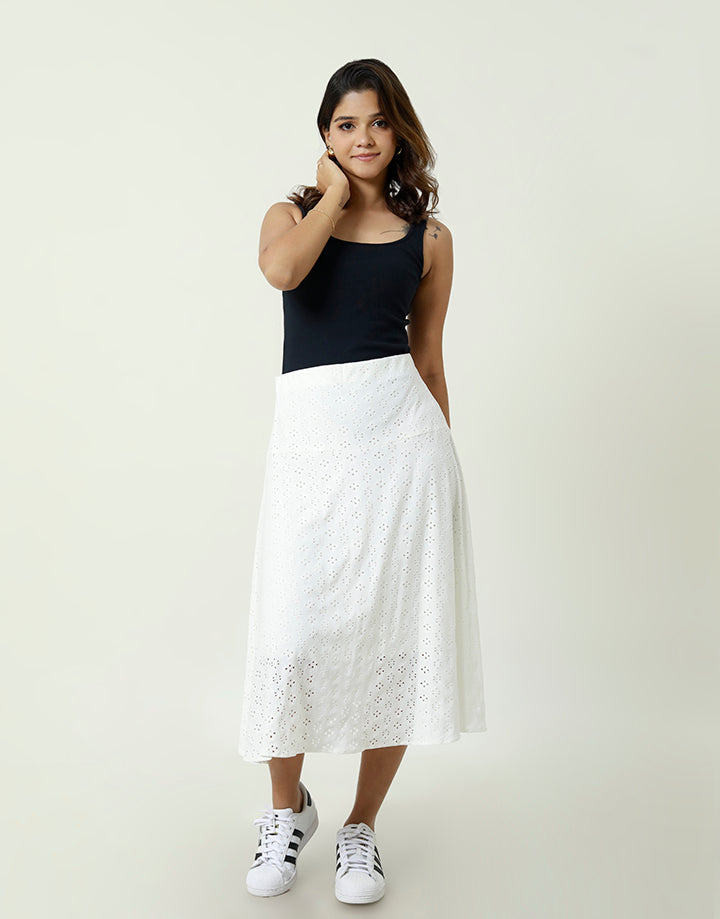 Flared A-Line Skirt with Cut Lawn