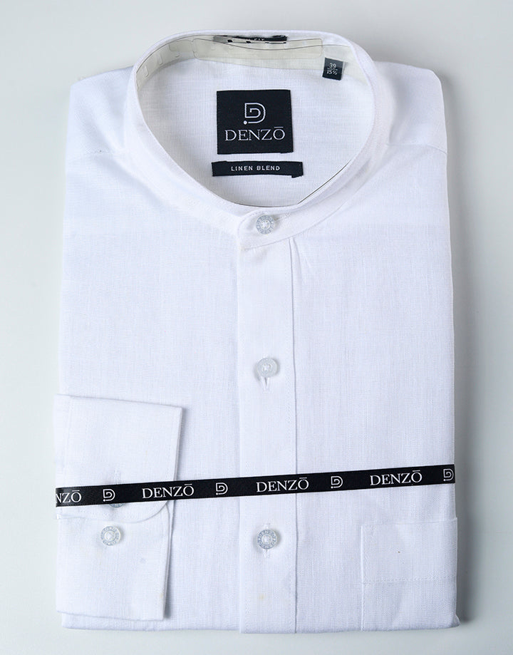 DENZO Solid Chinese Collar Shirt