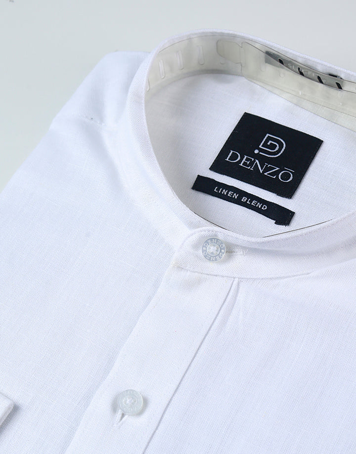 DENZO Solid Chinese Collar Shirt