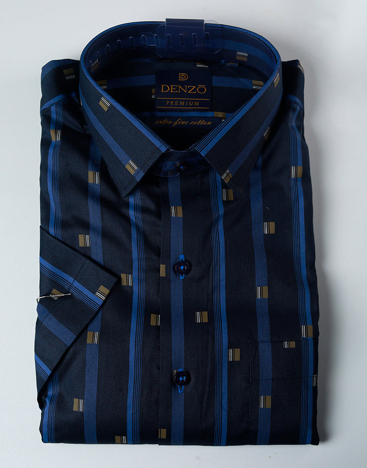 DENZO Urban Twill Large Check Short Sleeve Shirt