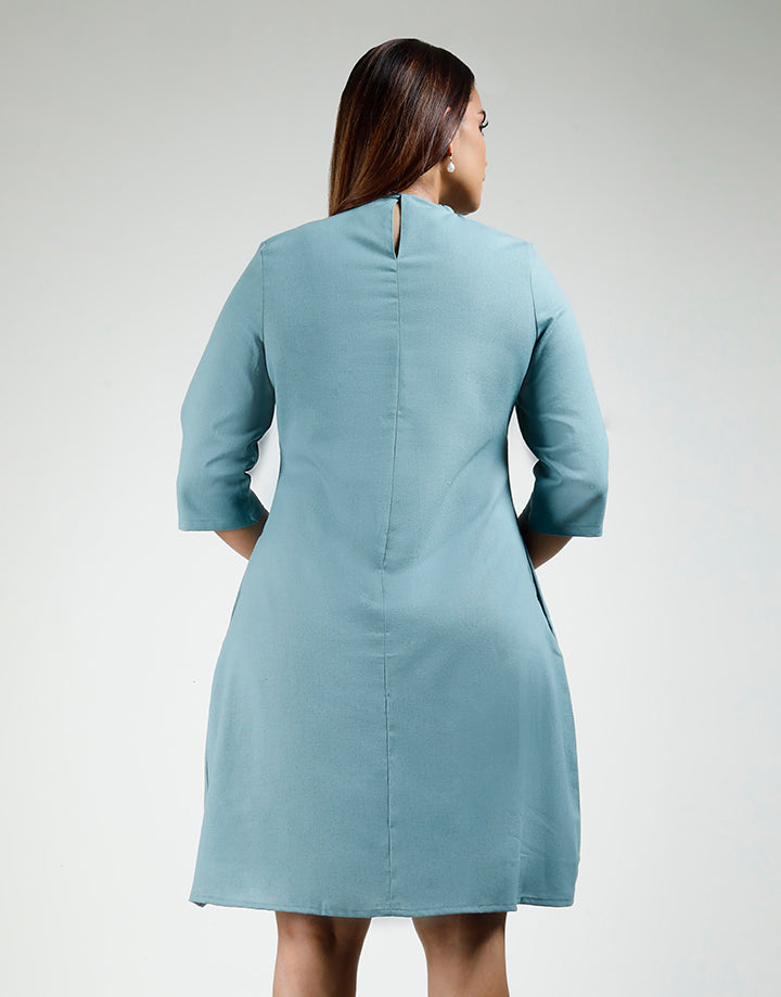 3/4 Sleeve Heavy Embroidered Dress