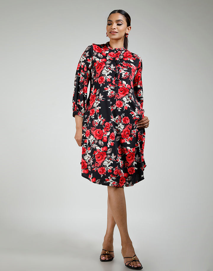 High Neck Dress with Pockets