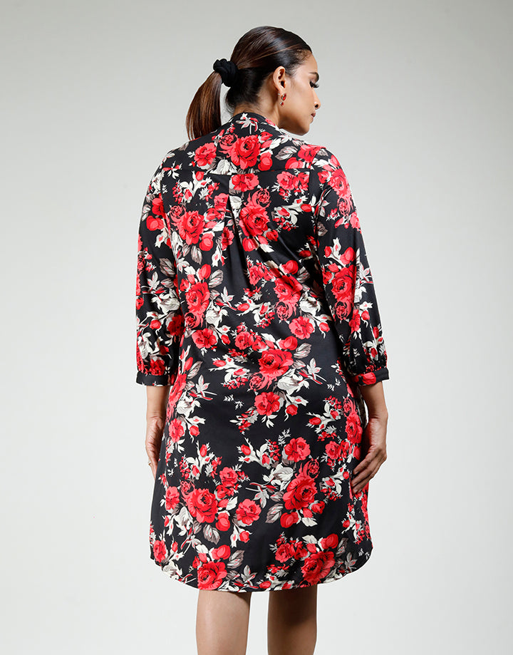 High Neck Dress with Pockets