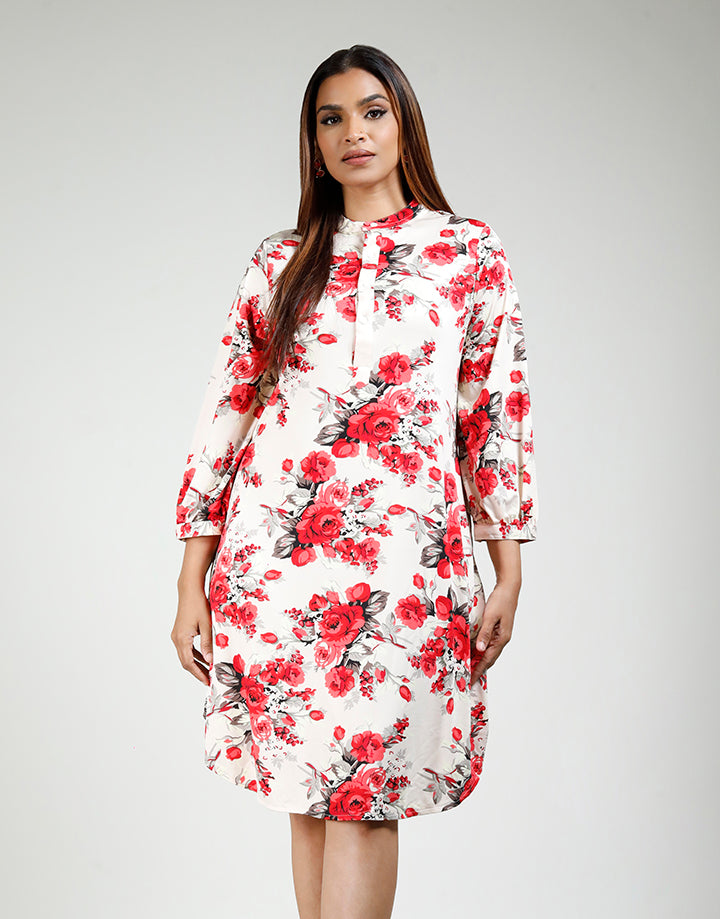 High Neck Dress with Pockets