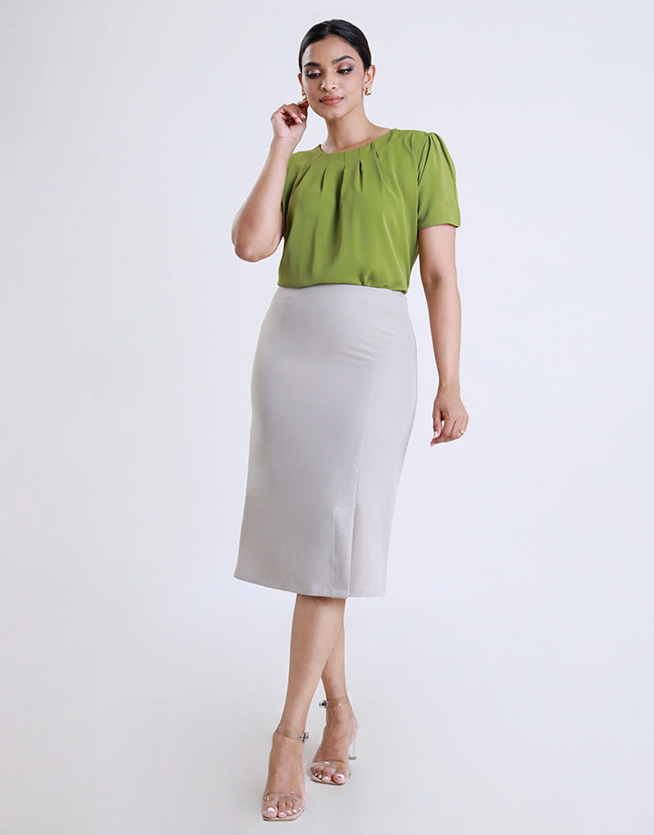 Short Sleeve Top with Back Keyhole Opening
