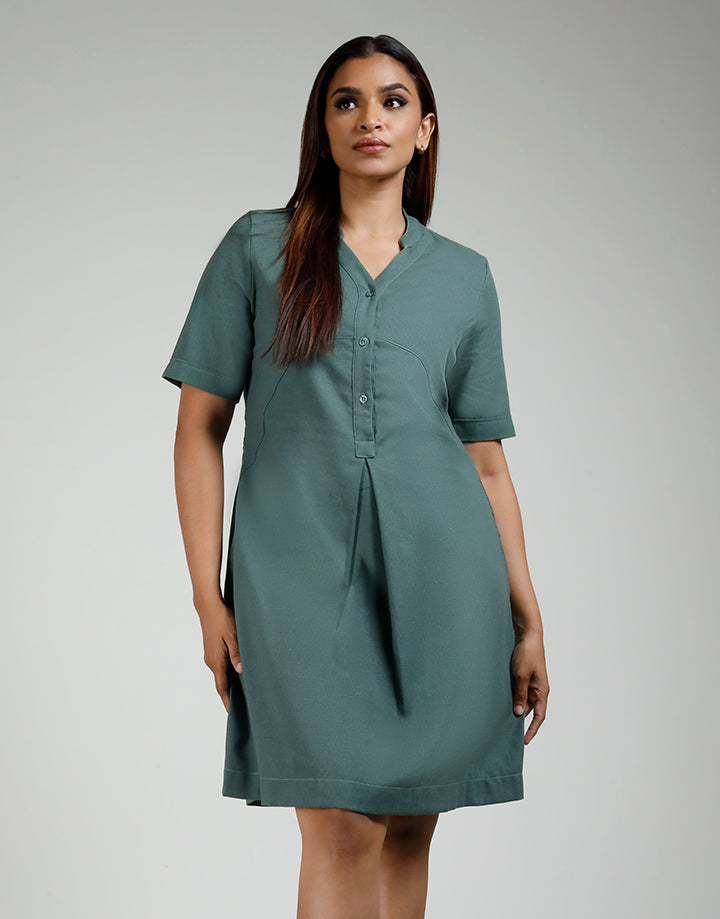 Short Sleeve Dress with Half Placket