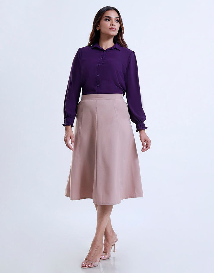 Smoking Puff Sleeve with Shirt Blouse