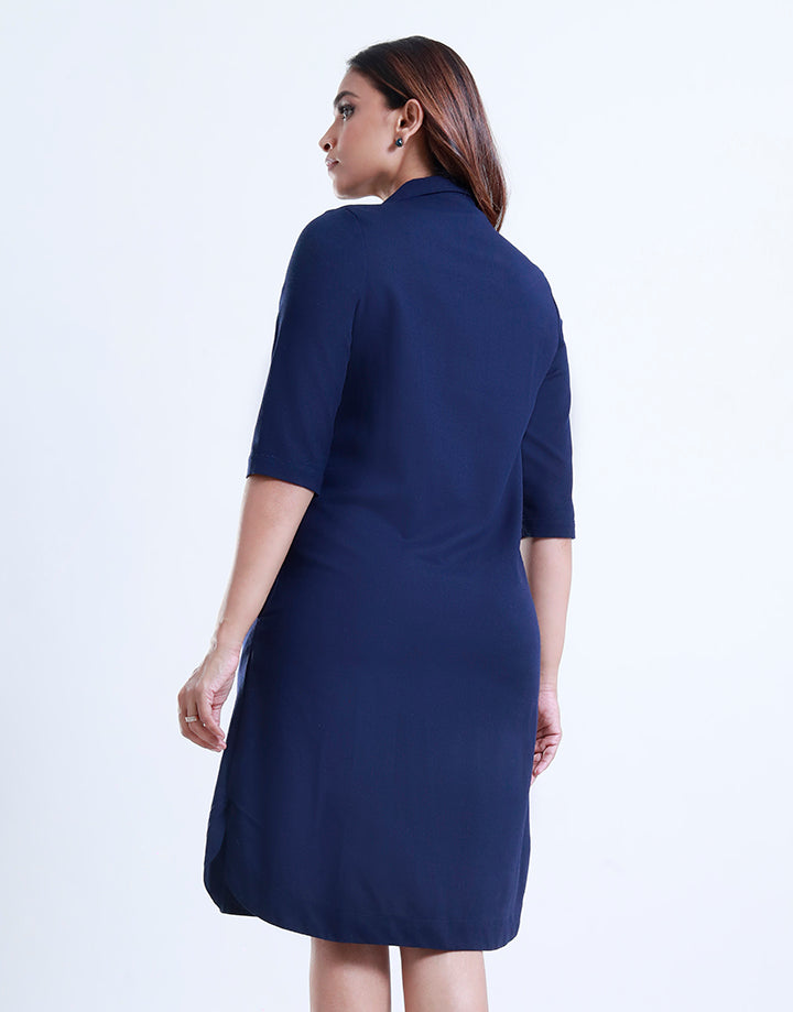 3/4 Sleeve Collar Embroidery Dress