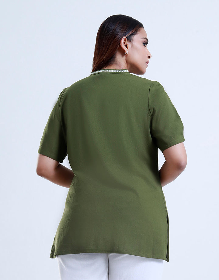 Short Sleeve Heavy Embroidered Kurta