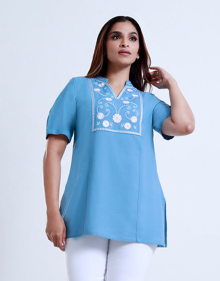 Short Sleeve Heavy Embroidered Kurta