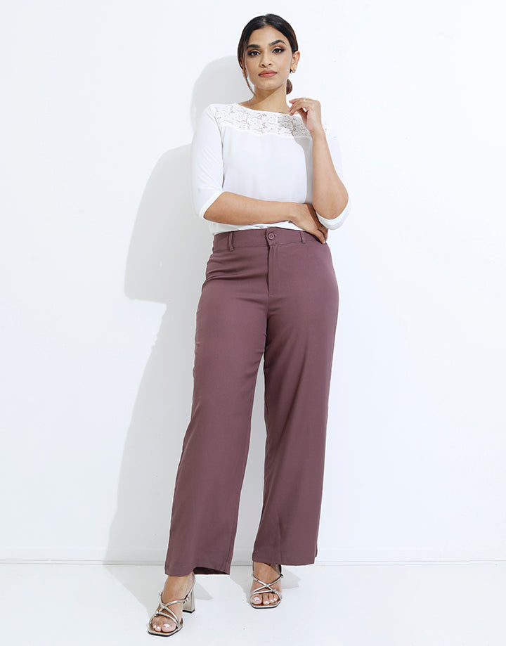 Back Elastic Waist Pant with Belt