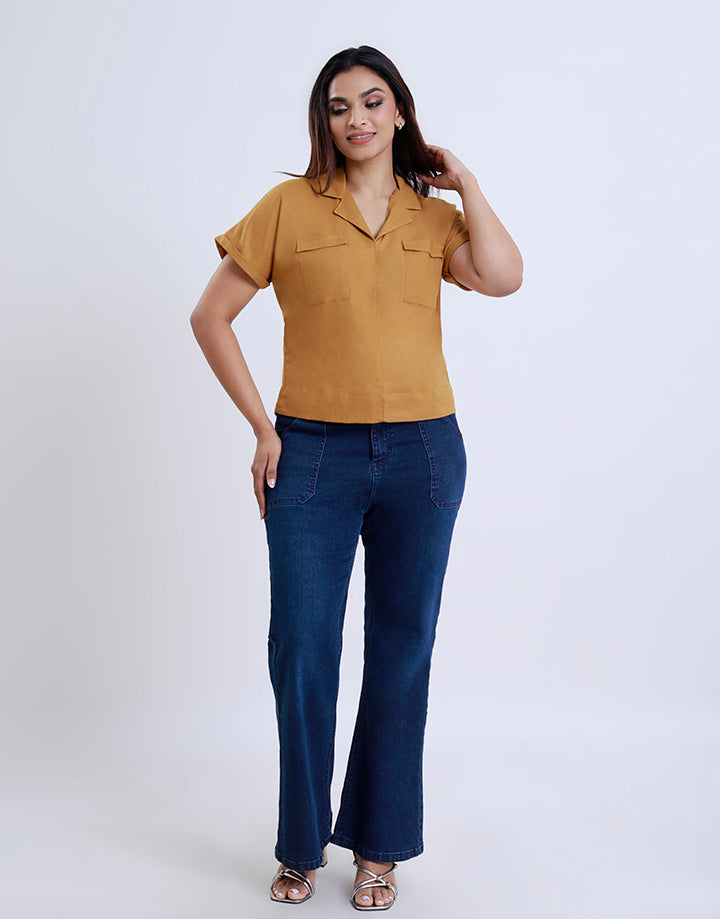 Collared Top with Pockets