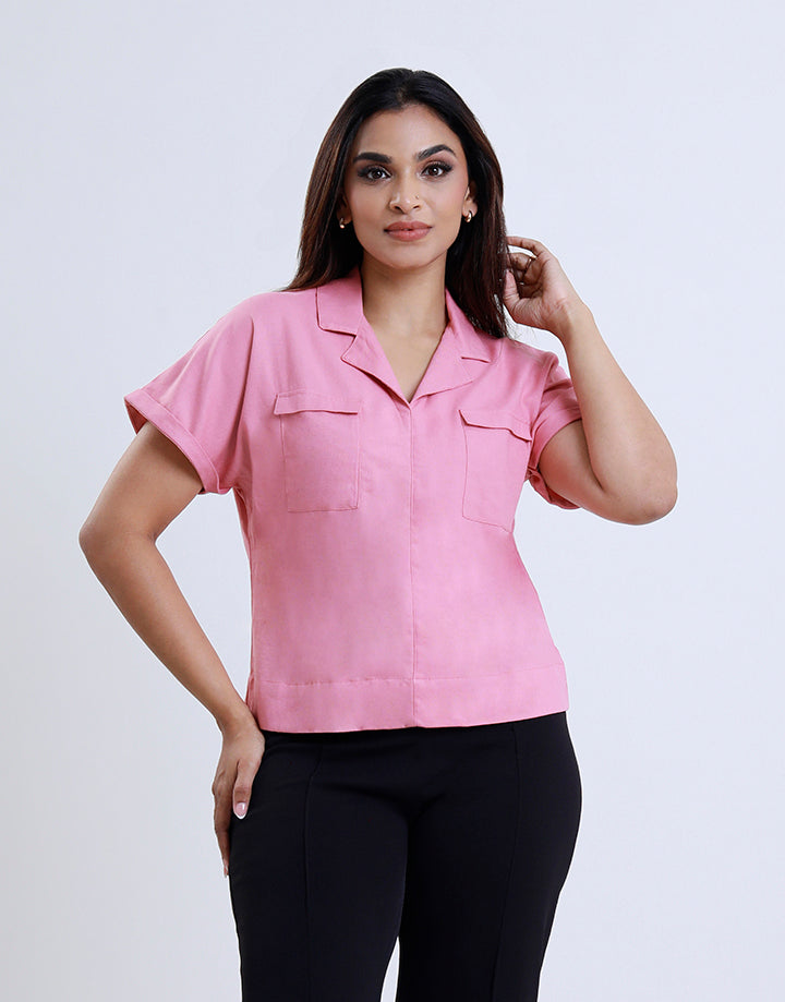 Collared Top with Pockets