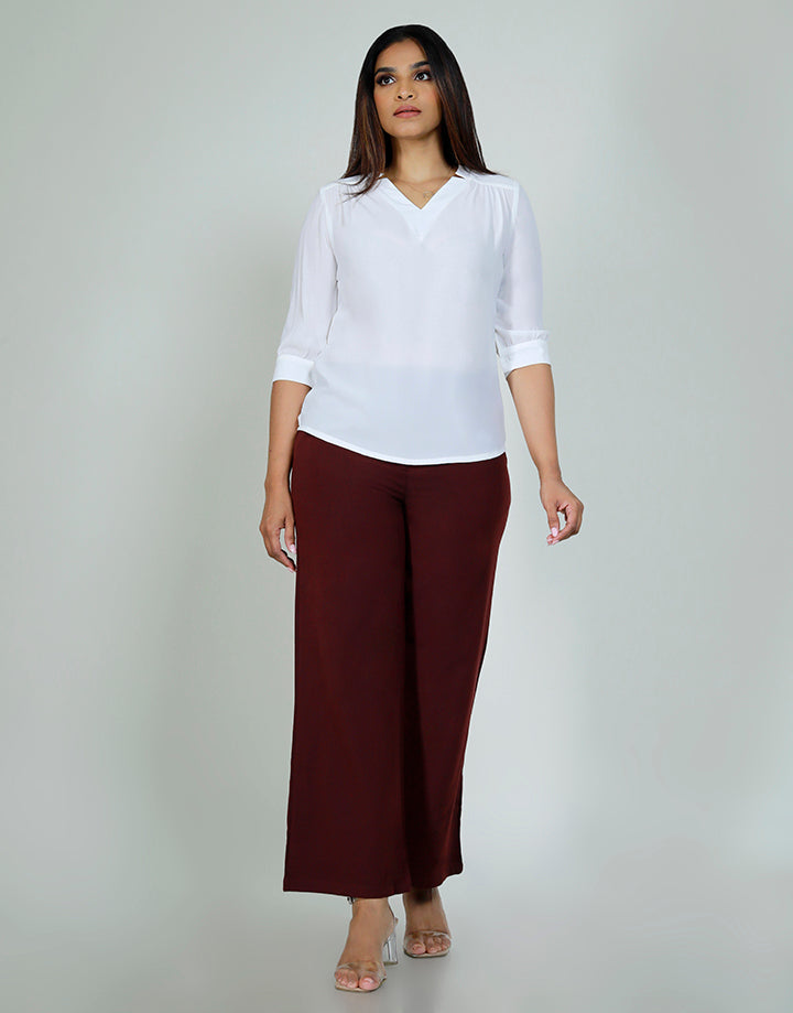 3/4 Sleeve Top with Stylish V-Neck Line