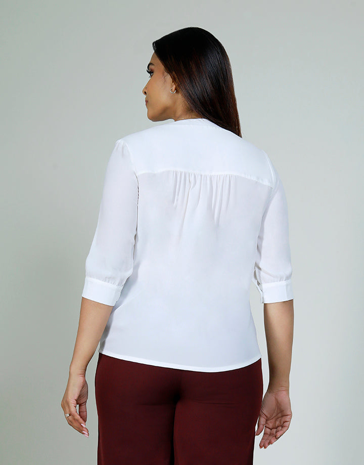 3/4 Sleeve Top with Stylish V-Neck Line