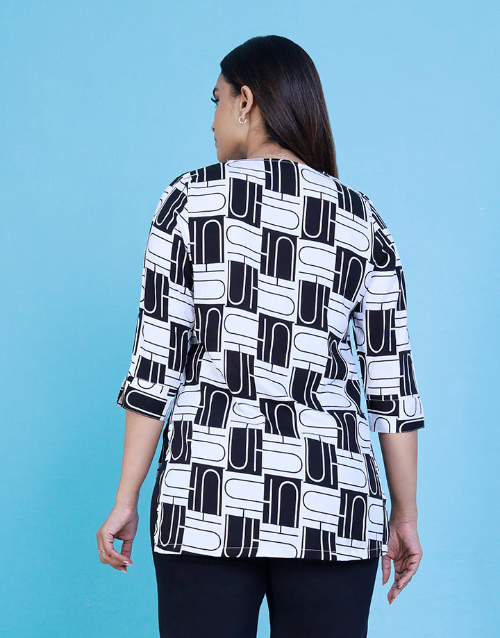 3/4 Sleeves Kurta with Neck Stitch