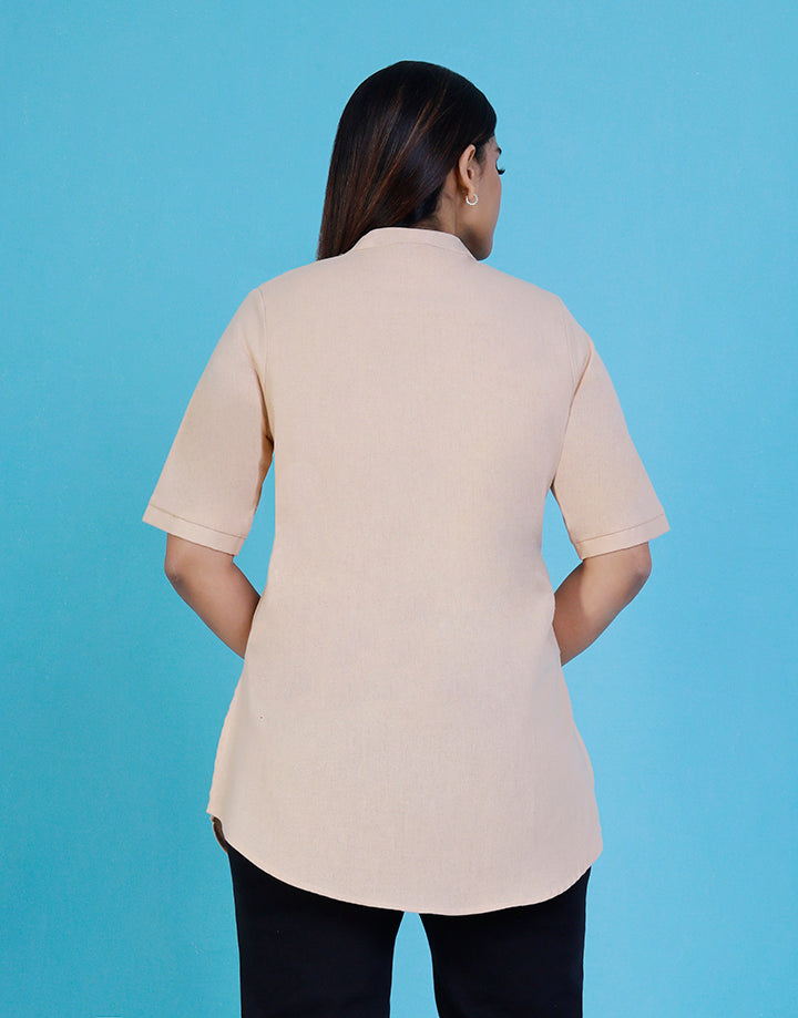 Elbow Sleeve Kurta with Pintucks Detail